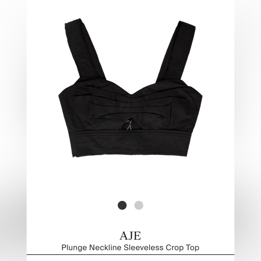 Aje plunge neckline sleeveless crop top size 6